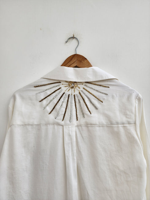 Love & Light Sequin Heart Embroidered Shirt